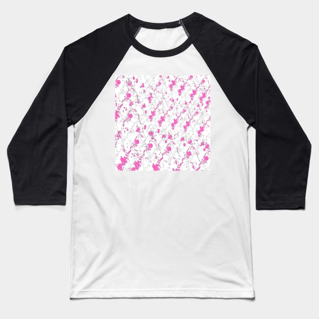 Pink and white Baseball T-Shirt by KylePrescott